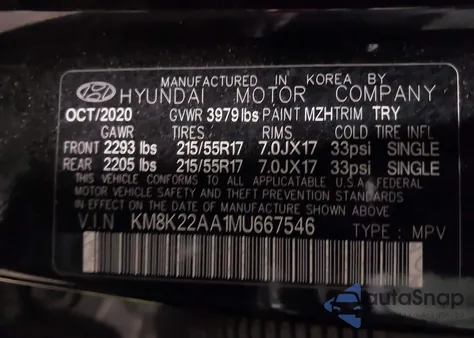 2021 Hyundai Kona Sel from USA, damaged, VIN KM8K22AA1MU667546